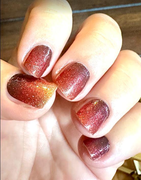 Gold glitter dip nails for fall. First time getting sns dip powder