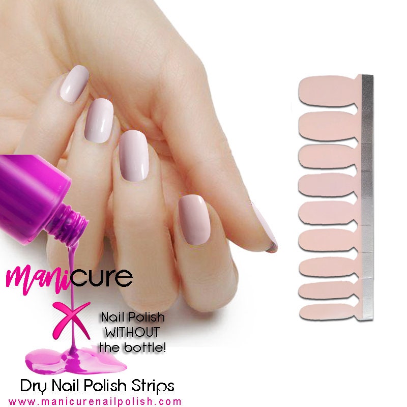 Blush Pink Solid Finish, ManiCURE  Real Nail Polish Strips, Dry Nail Polish, Nail Wraps, Stickers, Long Lasting, Non Toxic - manicurenailpolish