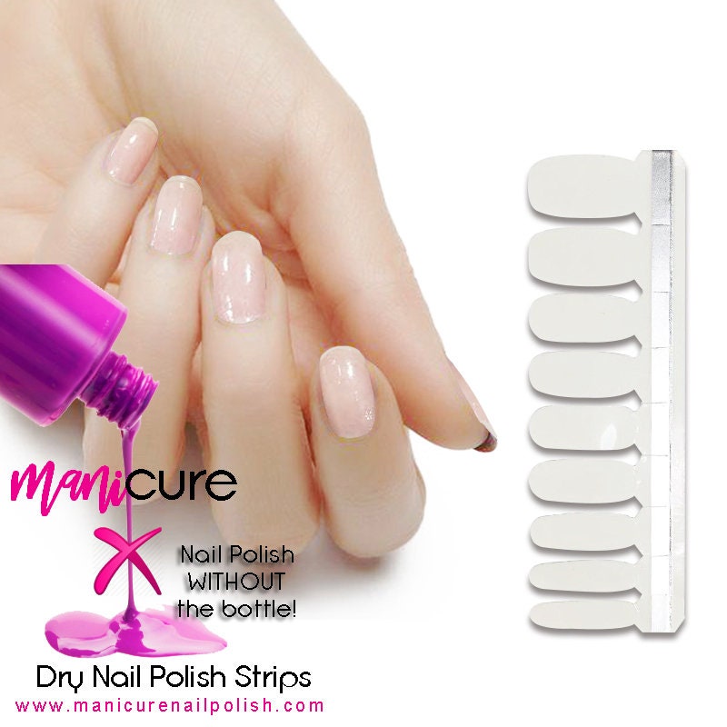Clear Polish Solid Finish, ManiCURE  Real Nail Polish Strips, Dry Nail Polish, Nail Wraps, Stickers, Long Lasting, Non Toxic - manicurenailpolish