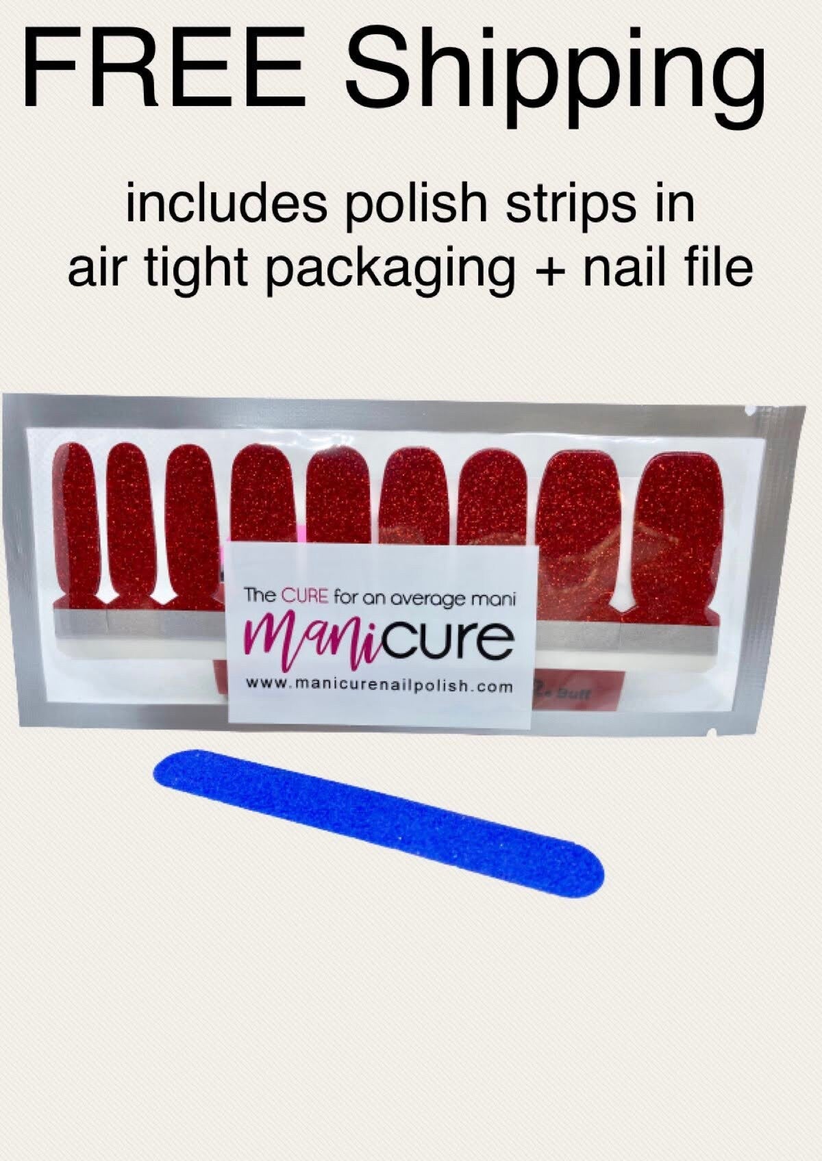 Pink on  Pink Sparkle Glitter, ManiCURE  Real Nail Polish Strips, Dry Nail Polish, Nail Wraps, Stickers, Long Lasting, Non Toxic - manicurenailpolish