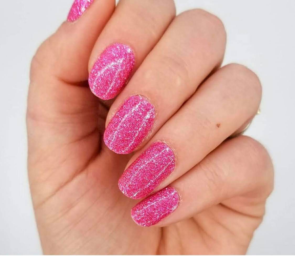 Pink Passion Glitter, ManiCURE  Real Nail Polish Strips, Dry Nail Polish, Nail Wraps, Stickers, Long Lasting, Non Toxic - manicurenailpolish