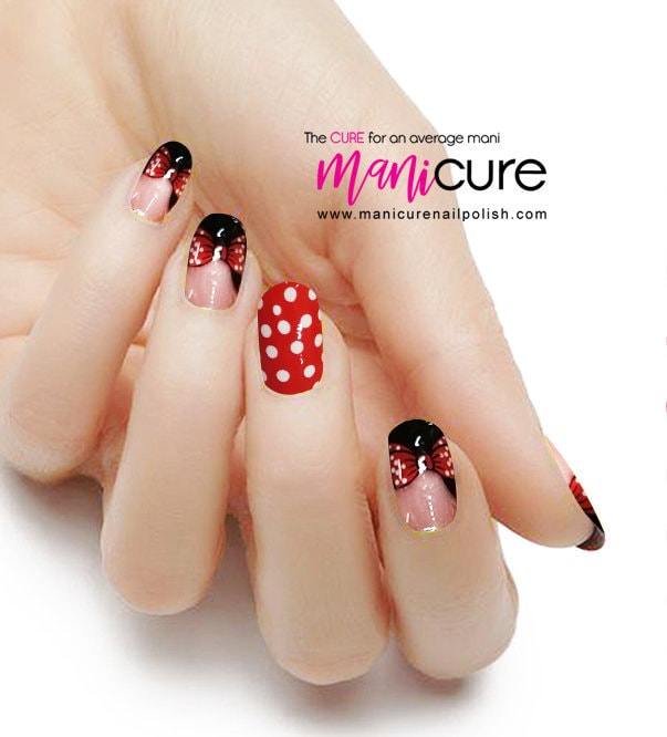 Disney Manicure Monday - Mickey Mouse Polka Dot Nail Art
