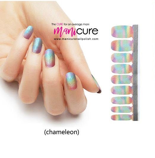 Pastel Tie Died Color Changing, ManiCURE  Real Nail Polish Strips, Dry Nail Polish, Nail Wraps, Stickers, Long Lasting, Non Toxic - manicurenailpolish