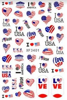 Patriotic Nail Art Stickers, Decals, Transfers, Wraps -4th of July, Vote, Patriotic Sticker Nail Art - manicurenailpolish