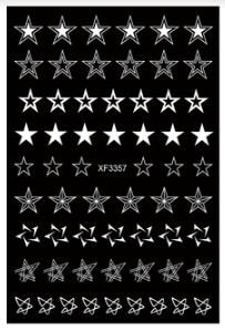 Stars Nail Art Stickers, Decals, Transfers, Wraps - White Stars, Patriotic, 4th of July, Sticker, Nail Art - manicurenailpolish