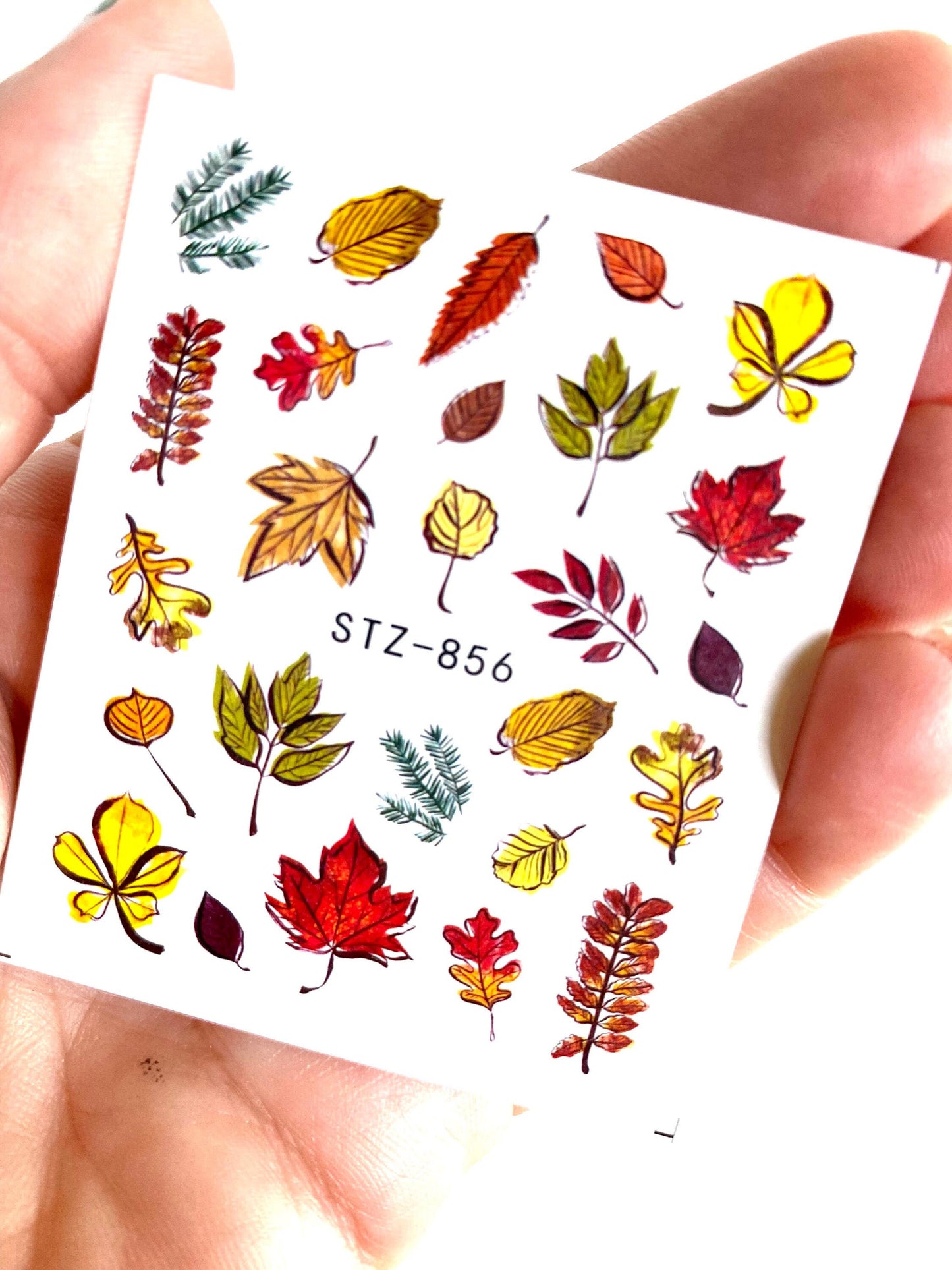 Fall Nail Art Stickers, Decals, Transfers, Wraps -Water Transfer Nail Art Fall Leaves, Thanksgiving, Cabin Vacation - manicurenailpolish