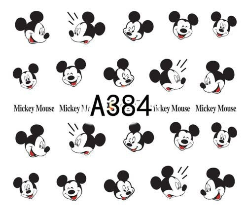 Disney Nail Art Stickers, Decals, Transfers, Wraps - Disney's Micky Mouse Water Transfer Nail Art - manicurenailpolish