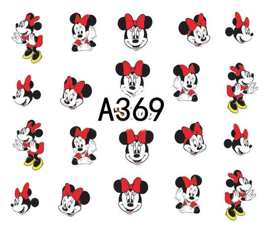 Disney Nail Art Stickers, Decals, Transfers, Wraps - Disney's Minnie Mouse Water Transfer Nail Art - manicurenailpolish