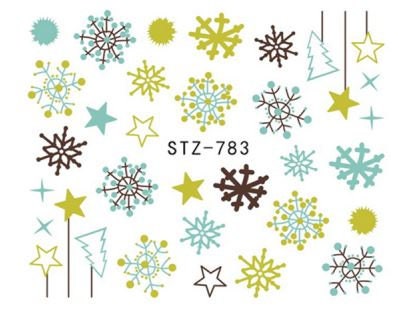 Snowflake Nail Art Stickers, Decals, Transfers, Wraps -Blue and Green Snowflakes, Winter Time  Water Transfer Nail Art - manicurenailpolish