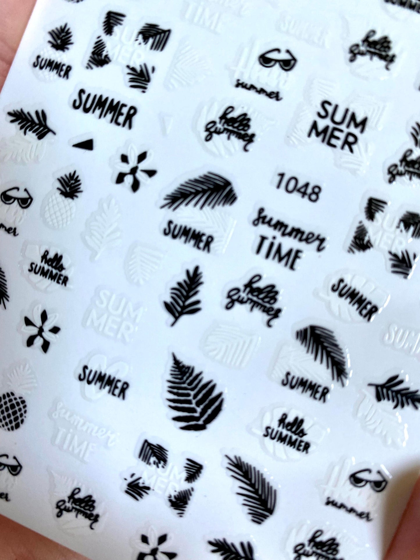 Summer Nail Art Stickers, Decals, Transfers, Wraps - Beach Vacation, Summer, Palm Trees and Flip Flops, Sunglasses Sticker, Nail Art - manicurenailpolish