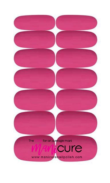 Fuchsia Fabulous Solid Pink, ManiCURE  Real Nail Polish Strips, Dry Nail Polish, Nail Wraps, Long Lasting, Non Toxic - S Formula - manicurenailpolish