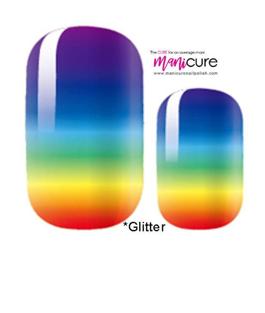 Show your Pride Glitter, ManiCURE  Real Nail Polish Strips, Dry Nail Polish, Nail Wraps, Stickers, Long Lasting, Non Toxic- I Formula