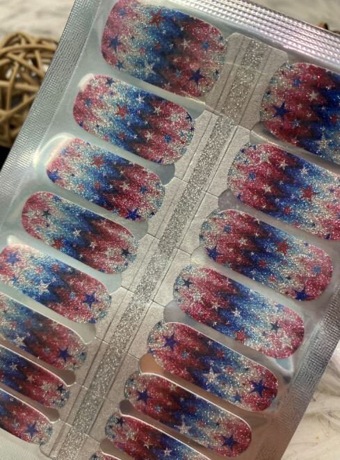 Freedom Glitter, ManiCURE  Real Nail Polish Strips, Dry Nail Polish, Nail Wraps, Stickers, Long Lasting, Non Toxic- I Formula