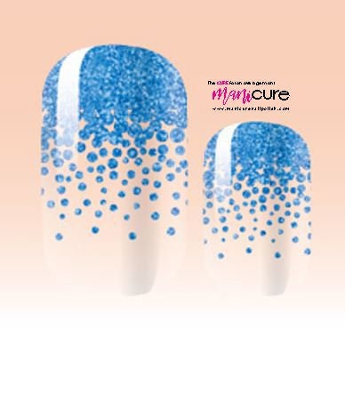 Dripping in Blue Glitter, ManiCURE  Real Nail Polish Strips, Dry Nail Polish, Nail Wraps, Stickers, Long Lasting, Non Toxic- I Formula