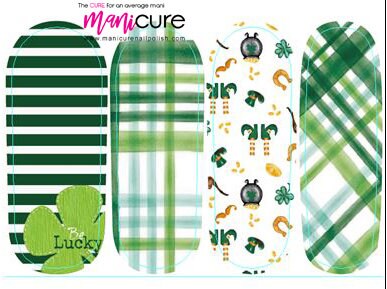 Luck of the Irish Design, ManiCURE  Real Nail Polish Strips, Dry Nail Polish, Nail Wraps, Stickers, Long Lasting, Non Toxic- I Formula